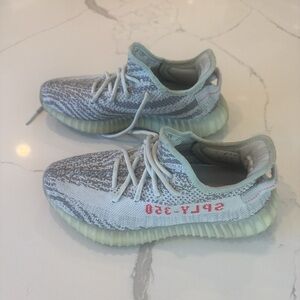 Adidas Yeezy Boost 350 V2 Blue Tint Men's US 6 B37571 Sneakers Logo Lace Up